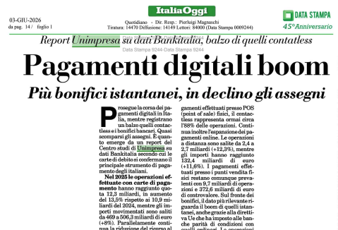 unimpresa's tweet photo. 📰 #Unimpresa su #ItaliaOggi Pagamenti digitali boom
https://t.co/tQt7r7uBhW
#pagamenti #carte #cashless #contanti #bancomat #bonifici https://t.co/QhISwzDD37