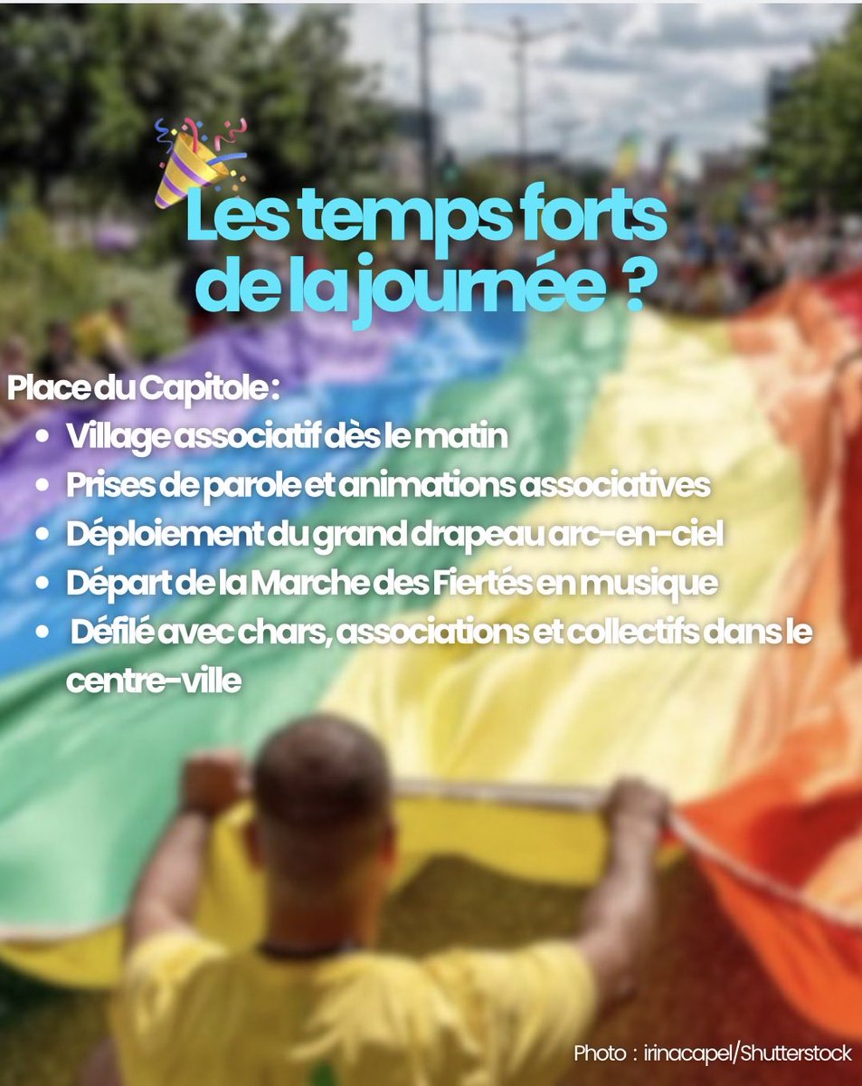 FellaALLAL's tweet photo. #Toulouse accueille la marche des fiertés 2026 ce samedi 6 juin.+ de 30 000 personnes attendues pr une édition festive et engagée. Grâce au soutien constant de notre Majorité, @Toulouse affirme son engagement en faveur de la lutte contre toutes les discriminations #LGBT 🌈 https://t.co/r0FWdh6xgs