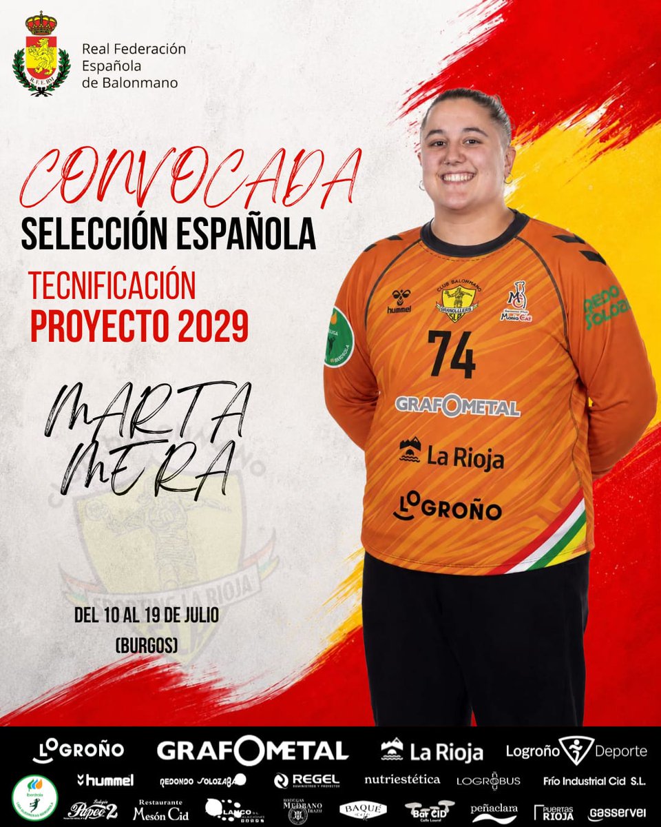 BMSportingLR's tweet photo. 👉 Marta Mera ha sido convocada para la tecnificación del Proyecto 2029 con Las Guerreras.

📍 Participará en la concentración de Burgos del 10 al 19 de julio, una gran experiencia para seguir creciendo.

👏 ¡Enhorabuena, Marta!
 #SienteSporting💚💛 https://t.co/33PPqRIUzD
