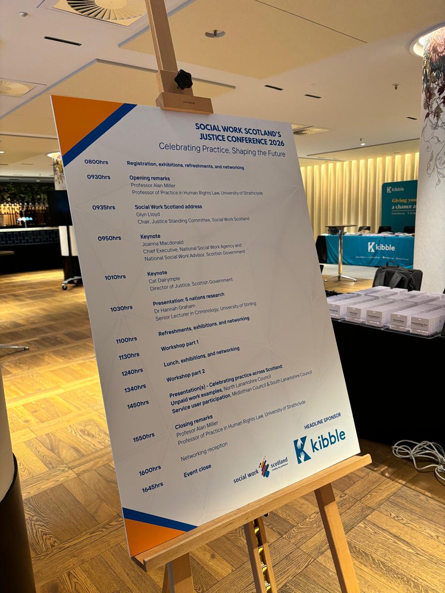 KibbleGroup's tweet photo. Delighted to be supporting this year’s Social Work Scotland Justice Conference in Glasgow today. 

There is a fantastic line up of speakers exploring a range of themes, alongside a host of great workshops sharing research, insights and practice. 

Great conversations at the stand so far and we’re enjoying connecting with new and familiar faces. If you’re here, please stop by and say hello.