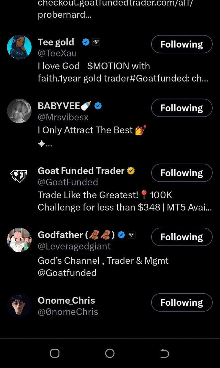 adaava13's tweet photo. @TeeXau @GoatFunded @Leveragedgiant @probernard_02 @ThissAlphaQueen @Mrsvibesx @0nomeChris Following everyone mentioned https://t.co/JCexg2PbnI