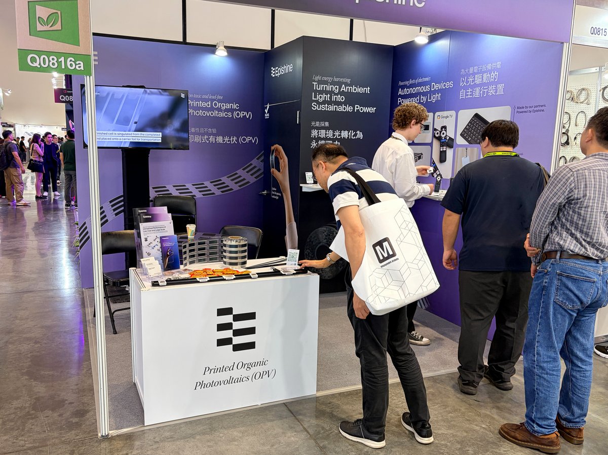 epishine's tweet photo. Day 2 at COMPUTEX Taipei, another opportunity to explore the future of low-power electronics. ⚡

We’re continuing the conversation around how ambient indoor light can become a reliable power source for connected devices. 

Stop by our Epishine booth Q0816a to learn more. https://t.co/xu2jpvPDhI