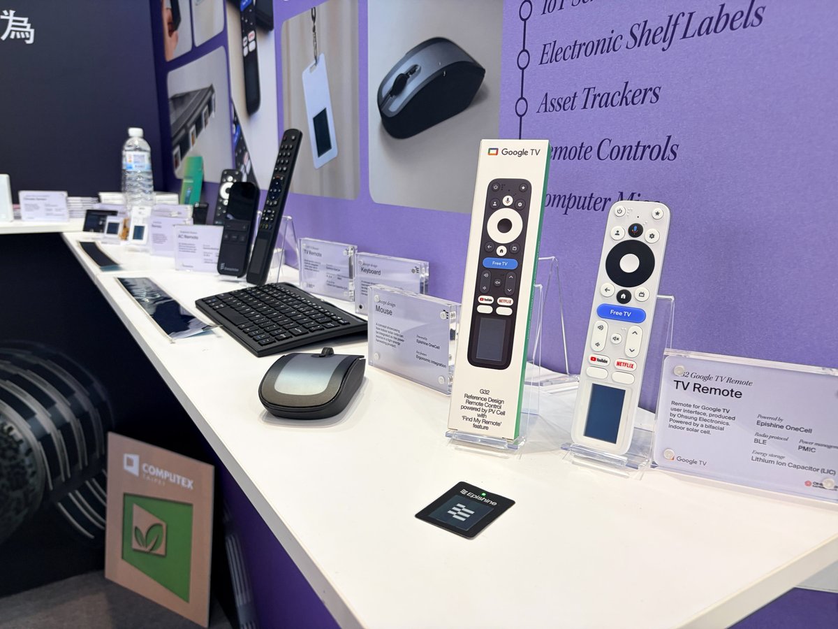 epishine's tweet photo. Day 2 at COMPUTEX Taipei, another opportunity to explore the future of low-power electronics. ⚡

We’re continuing the conversation around how ambient indoor light can become a reliable power source for connected devices. 

Stop by our Epishine booth Q0816a to learn more. https://t.co/xu2jpvPDhI