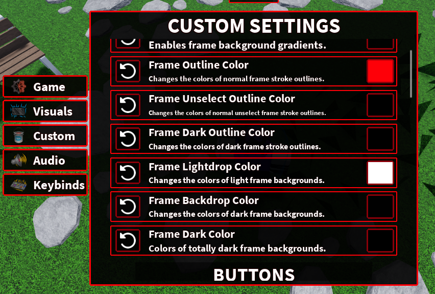 GameWithEvilNew's tweet photo. i forgot to post this! #gamewithevil

the settings ui will be heavily customisable in a future update, allowing you to also save presets and share them around
and also ability loadouts or something https://t.co/dagLVN8X1d