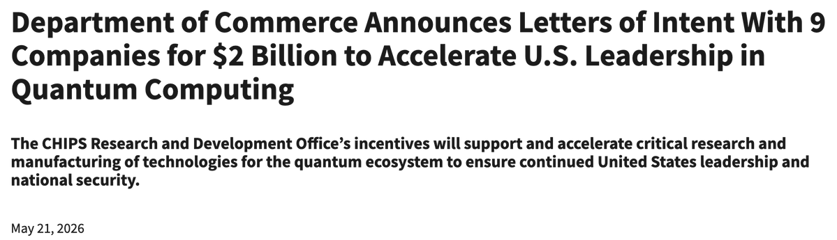 Lyskey's tweet photo. Governments are increasingly investing in quantum computing.

Meanwhile, very few players in crypto are seriously preparing for that future. Starknet is part of them, as it aims to be fully post-quantum resistant, end-to-end, by 2027.

The ticker is ethereum:0xca14007eff0db1f8135f4c25b34de49ab0d42766.