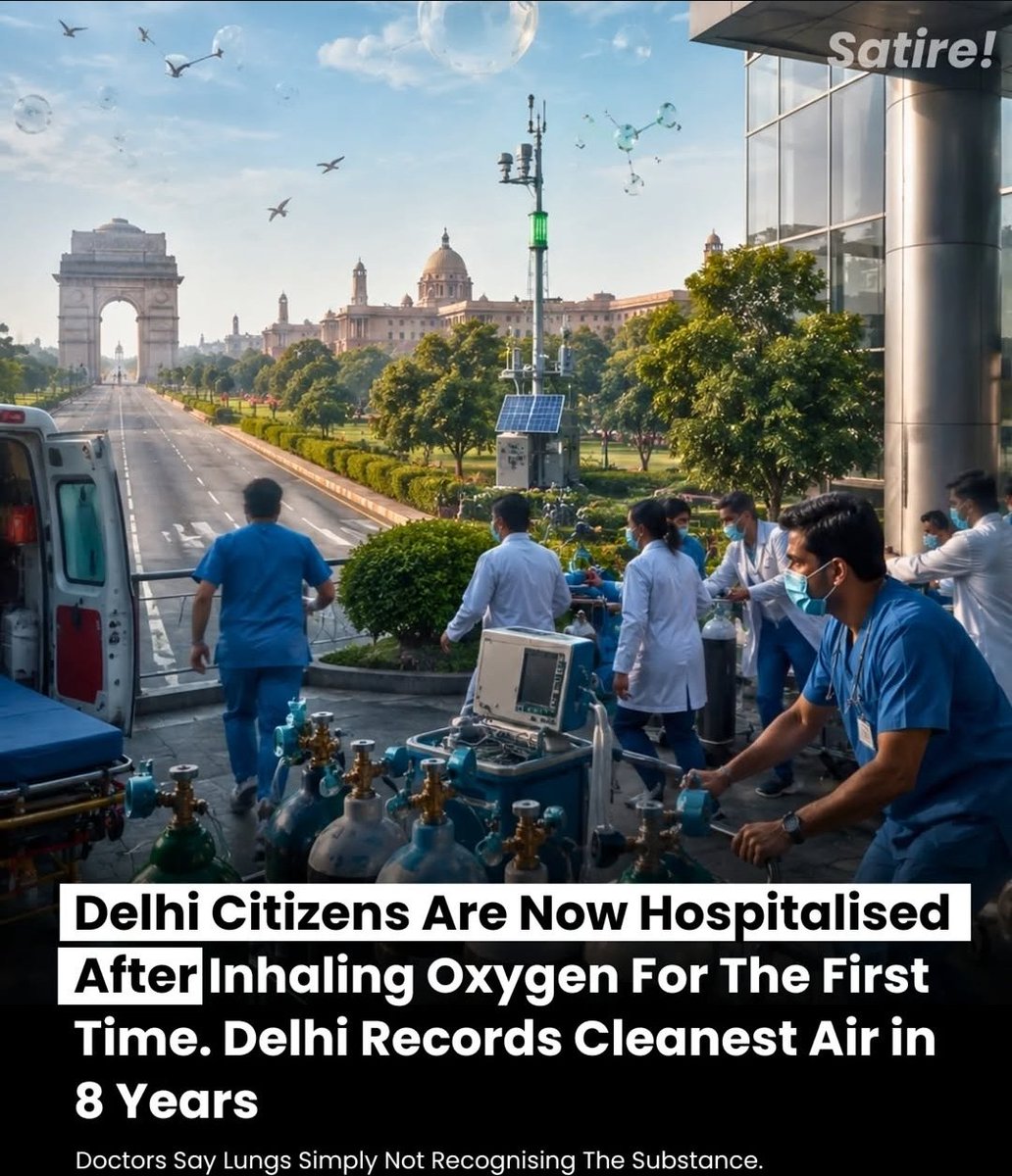 IndicMatrix's tweet photo. The emergency ward of a Delhi hospital saw 340 patients admitted before noon, all with similar symptoms – confusion, mild dizziness, a strange feeling in the chest that many patients described as "very open", and a persistent feeling of lack of air that they could not identify but which was deeply troubling them. @gupta_rekha is doing a wonderful job.