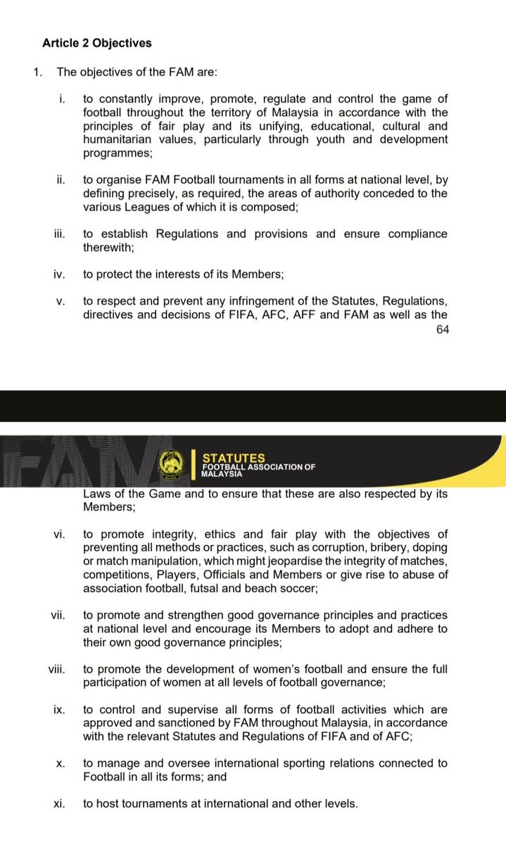 ermanlawyer's tweet photo. Tidak perlu Chairperson MFL sebagai 2nd VP

1.  jawatan ini tidak diundi (dan tak boleh dibuang) oleh ahli FAM
2. Tidak perlu kelebihan kpd MFL. Ada 11 objektif FAM - pengendalian liga hanya salah 1 objektif FAM

Boleh terima jika menjadi salah seorang ahli executive committee https://t.co/oj9yU7ssEc