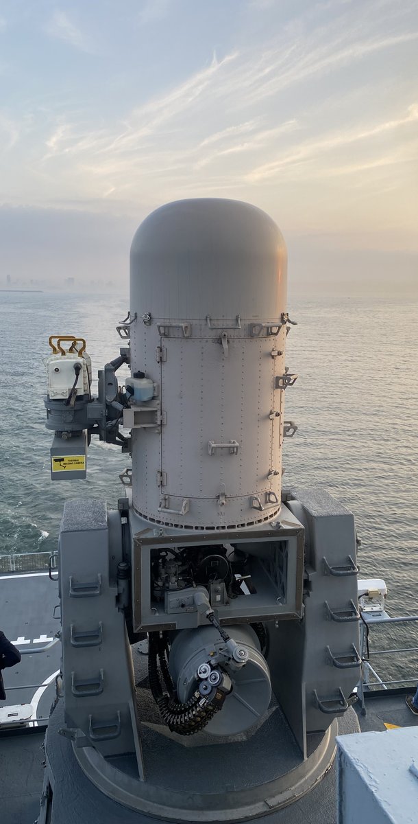 View of one of the two 20 mm Phalanx CIWS onboard the Pakistan Navys PNS Moawin...