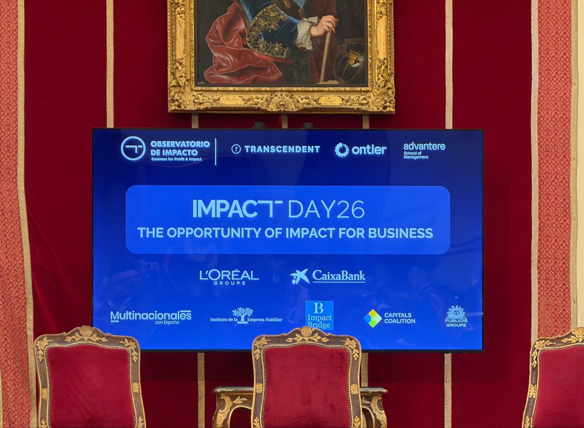 Corresponsables's tweet photo. 📍Hoy en la #AgendaCorresponsables estamos en la Real Academia de Bellas Artes de San Fernando, en Madrid, cubriendo #ImpactDay26 💙

Una jornada para abordar cómo el #Impacto puede convertirse en una oportunidad empresarial ante un nuevo orden mundial 🌍

Organiza el #ObservatorioDeImpacto, impulsado por @Transcendent_es, @OntierLaw y Advantere