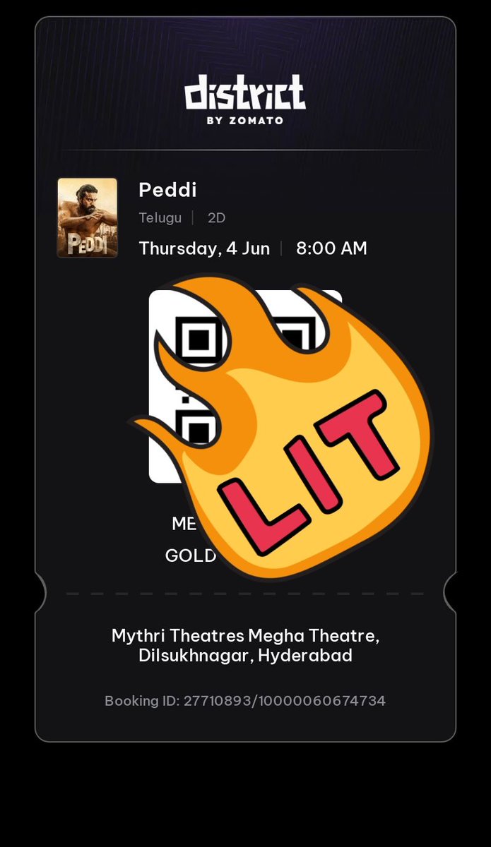 Manipav64006299's tweet photo. 8 AM SHOW🔥 
Two Tickets available  
MYTHRI Megha Theater
Book My show price (discount too)
DM if needed 
Contact: 9705067747 
#Ramcharan #pawankalyan #megapowerstar #PEDDI #MYTHRI #NIZAM #peddikiaawaz https://t.co/3AHrUmDeLs