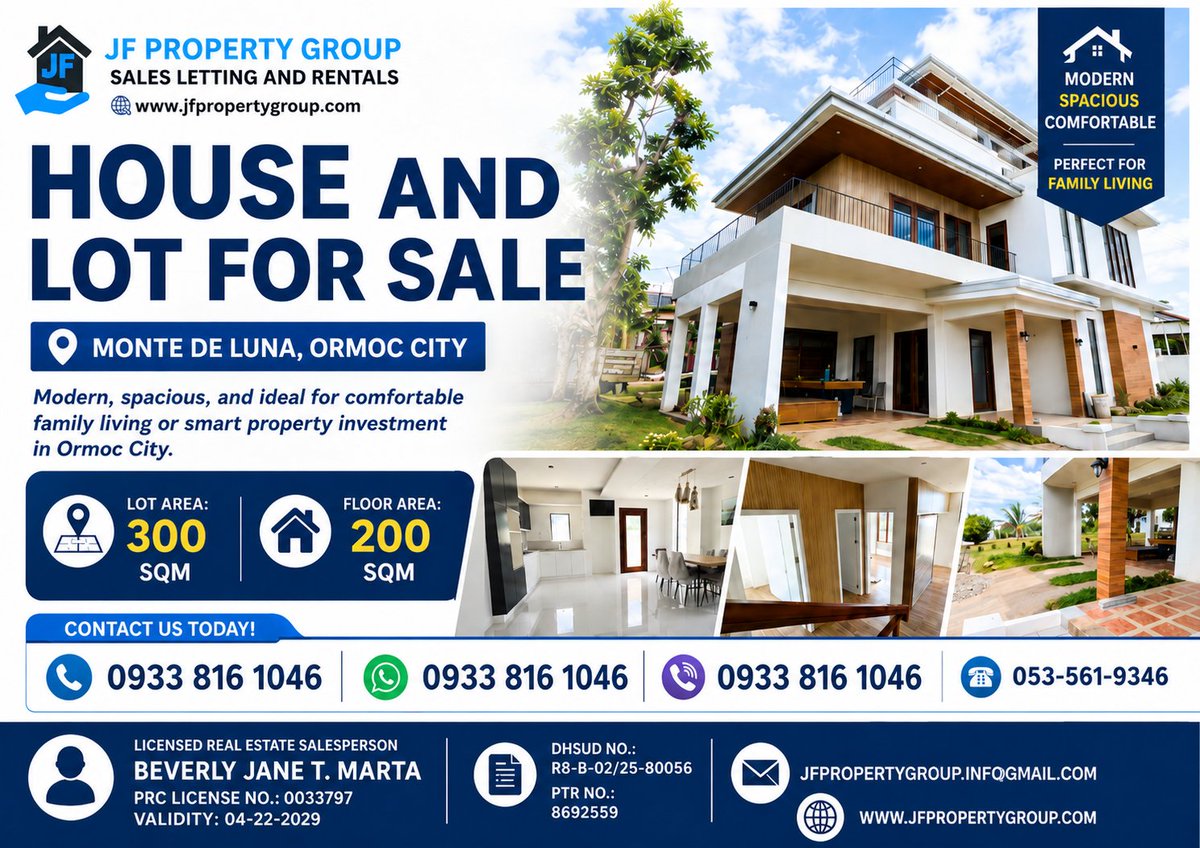 PropertyJf's tweet photo. Modern House and Lot for Sale in Monte De Luna, Ormoc City!
Property Details:
Location: Monte De Luna, Ormoc City
Lot Area: 300 sqm
Floor Area: 200 sqm
CONTACT US!
09338161046
 #HouseAndLotForSale #OrmocCityProperty #MonteDeLunaOrmoc https://t.co/Asv1JSADwp