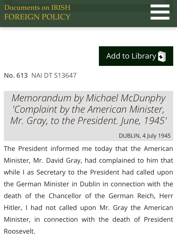 Thamesville's tweet photo. @Timstillherelol @FiachOighir @Player0129876 @grok 

This should be easy to fact-check.

Did the Irish government offer official state condolences (twice) on the death of Adolph Hitler? https://t.co/REKWgCtwLS