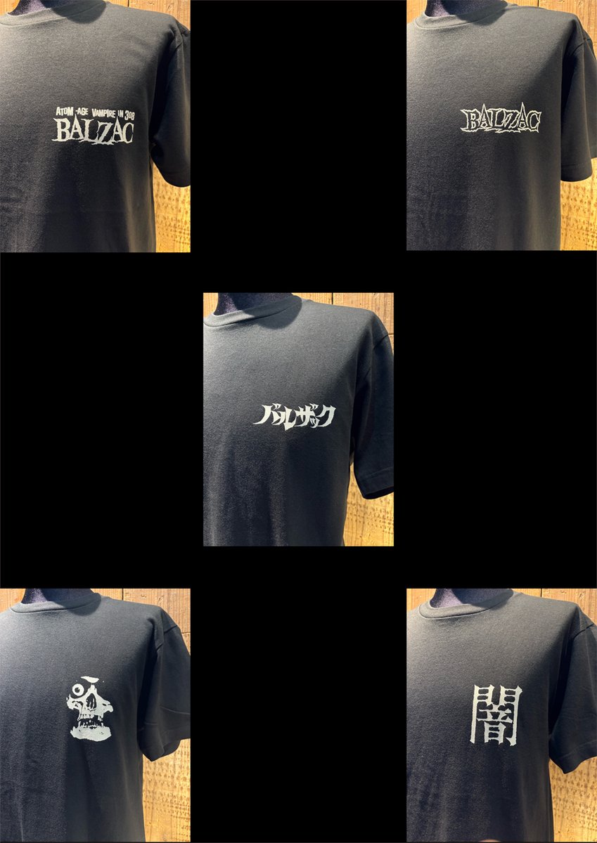 SHOCKER_JP's tweet photo. SHOCKERにて開催のSHOCKER 666フェア初日の6月6日(土)正午よりBALZACのレギュラーTシャツの新シリーズは、ATOM-AGE VAMPIRE IN 308 BALZAC LOGO、EARLY BALZAC LOGO、バルザック LOGO（カタカナ）、SKULL、闇のワンポイントプリントTシャツ5種が登場！
詳しくは
https://t.co/nLGPIWvHJH https://t.co/J14Fg09SAX