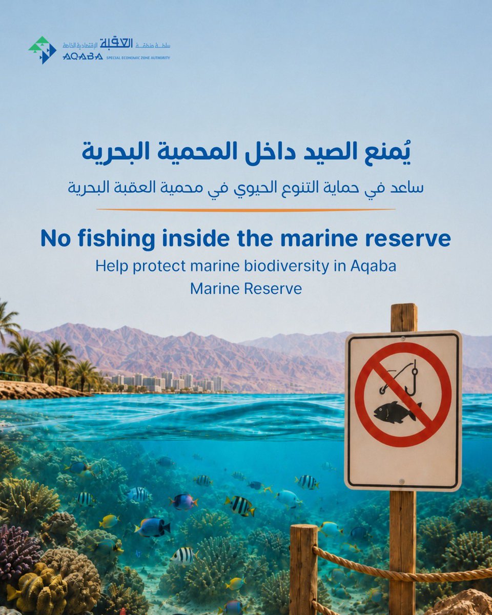 ASEZA2001's tweet photo. Enjoy Aqaba's Beauty, and Be a Partner in Protecting It! 
Our beaches and the vibrant Red Sea are treasures we all share. Whether you are relaxing on the sand or exploring the marine life beneath the waves, your mindful actions make a real difference.

#Aqaba #ASEZA #RedSea https://t.co/rhPjoCeJeL