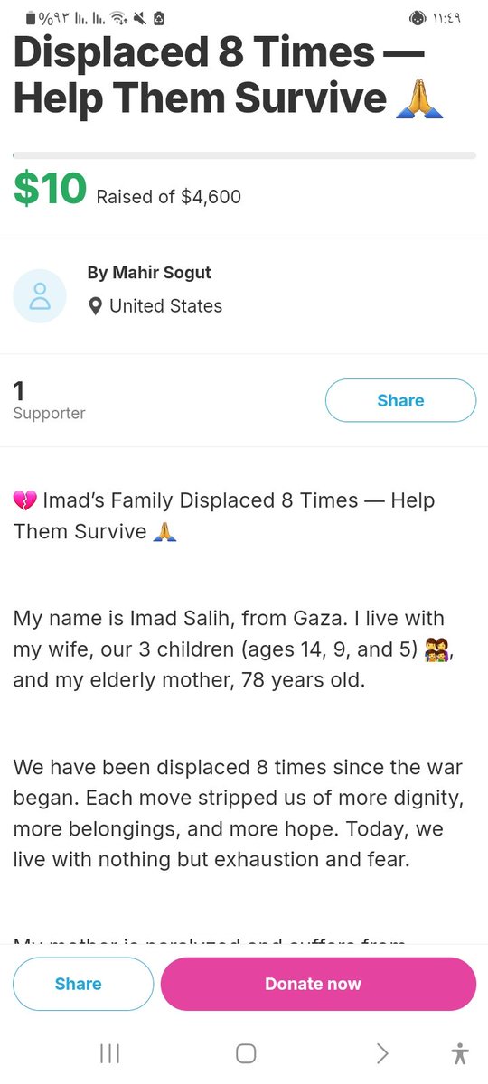 dymd386258's tweet photo. https://t.co/gbD7pdPR3r
My brothers and sisters... I'm speechless, but I have heartbreaking pictures and a video.

People are scrambling for food and water today, as if they're fighting for the last morsel in the world.

I saw with my own eyes children, women, and the elderly pushing each other because of their extreme hunger and thirst.

Donations have completely stopped.

We are witnessing a scene that no human heart can bear.

All I can say is:

If you can help today... help.

Even if it's just $5, even if it's $10... the difference is huge for those who have nothing.

May God never let you experience hunger or thirst.

I've attached the video... watch it with your heart, don't just look at it.

#Gaza #Donations #HelpGaza #Relief