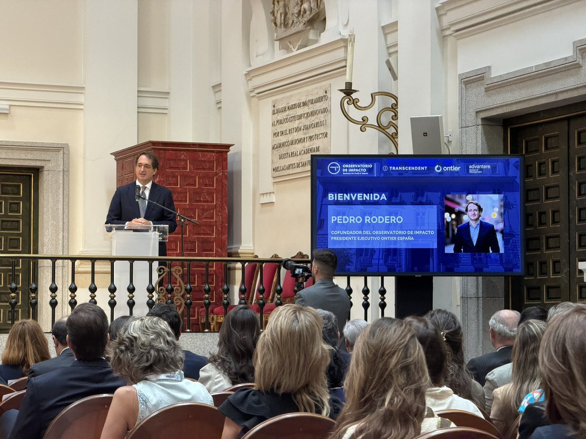 Corresponsables's tweet photo. @Transcendent_es 🗣️ Pedro Rodero, Cofundador del Observatorio de Impacto y Presidente Ejecutivo de @OntierLaw, destaca en #ImpactDay26 que las empresas ya no se valoran solo por sus resultados financieros, sino por su #Impacto tangible y medible

💡 “Rentabilidad y propósito son complementarios” https://t.co/jcRTyicNKY