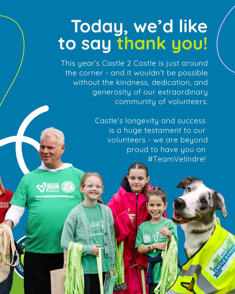 Velindre's tweet photo. Castle 2 Castle is now one of our most recognisable and much-loved events – but its origins might surprise you! ✨🏃‍♂️

The story proves just how important volunteers are to #TeamVelindre💚

Why not start your volunteer journey today by signing up here 👉
https://t.co/uNo6m9KJ7E https://t.co/qZSC4E4PEH