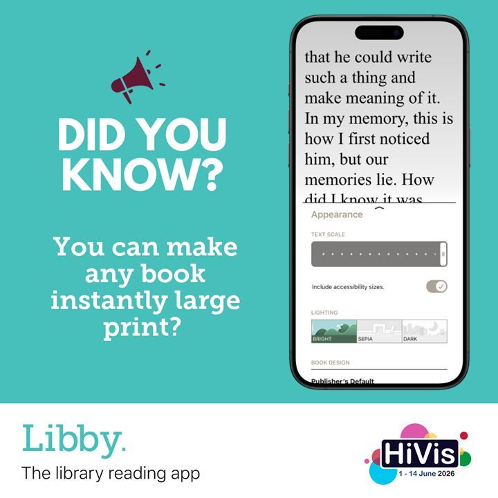 MertonLibraries's tweet photo. 📚💡 Did you know? You can make the text bigger in all our eBooks!

Tap the centre of the screen while reading, open reading settings ⚙️ and adjust the “Text scale” slider. You can also turn on “Include accessibility sizes” for even larger text. 
#HiVisfortnight https://t.co/w4LE78evBh