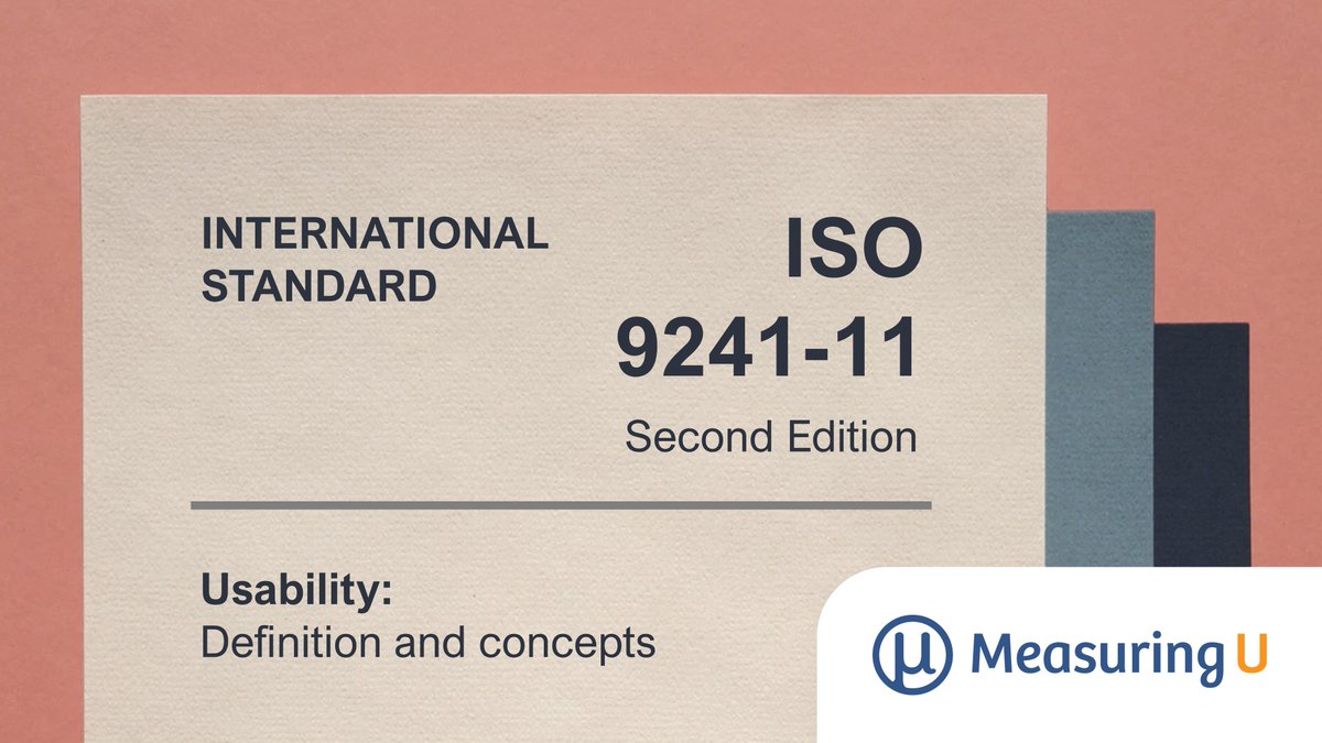 MeasuringU's tweet photo. After remaining unchanged for two decades, ISO 9241-11:1998 was withdrawn and replaced with ISO 9241-11:2018, thirty years after its first draft. https://t.co/Xx1197YZ2T https://t.co/dpHiPyY30o