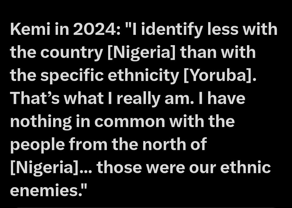 KeithWoodsYT's tweet photo. Reminder that Kemi Badenoch said she rejected her Nigerian identity because of ethnic grudges against other tribes living there https://t.co/BiFkn9J0OB