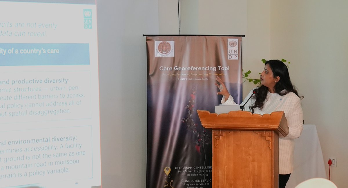 UNDPasiapac's tweet photo. Bhutan is bringing care into the heart of planning. With unpaid care contributing 10–16% of GDP, the Care Georeferencing Tool pilot in Thimphu will map needs, services, and gaps to guide timely, people-centered investment. 

Read more: https://t.co/E7b7rvXvQm https://t.co/Roe4Y9jOIV