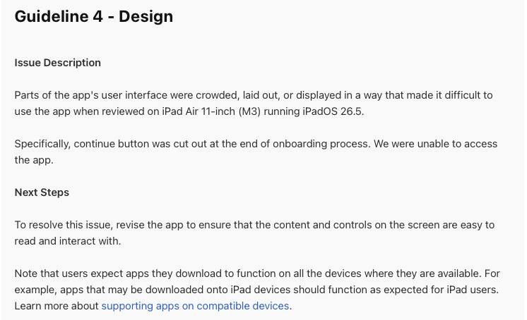 hetvik_'s tweet photo. wtf am i paying $99/year for if you guys can’t even read basic device targets? 
it’s not made for ipads you absolute clowns. https://t.co/kqQDd6Ockc