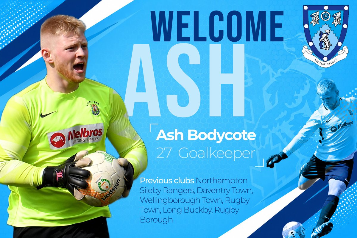RugbyTown_FC's tweet photo. ✍️ NEW SIGNING | Ash Bodycote

The goalkeeper returns to his hometown club after winning the @utdcos Premier South with @doughboys_wtfc.

🗣️ @GrantJJoshua: “I’m expecting Ash to bring composure and stability to the role.”

More ➡️ https://t.co/jC4SrrvGZo

#utv https://t.co/pudx2FB7te