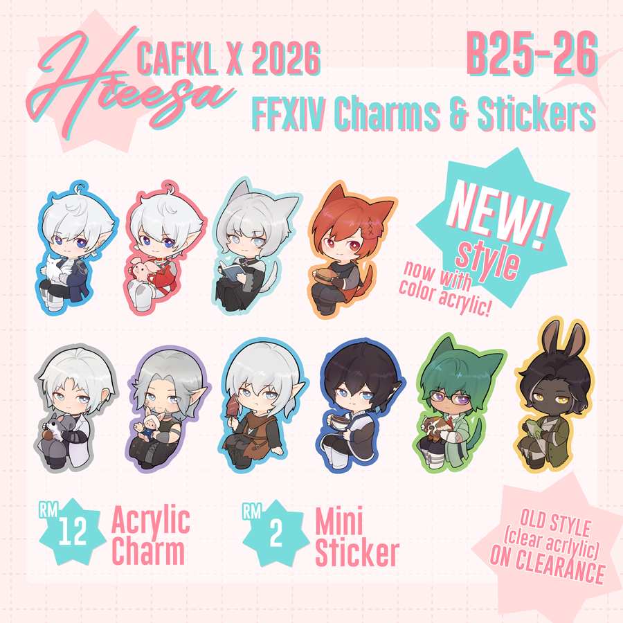 hisa_art's tweet photo. ✨Halloo!✨

I'm back at #CAFKL this year under the artist circle Re:Leaf🌿! 

Now with #2ha and #FFXIV in my catalogue!  🧵(1/2)

#cafklx #cafkl2026 #cafklcatalogue https://t.co/r8Vsck4UAO