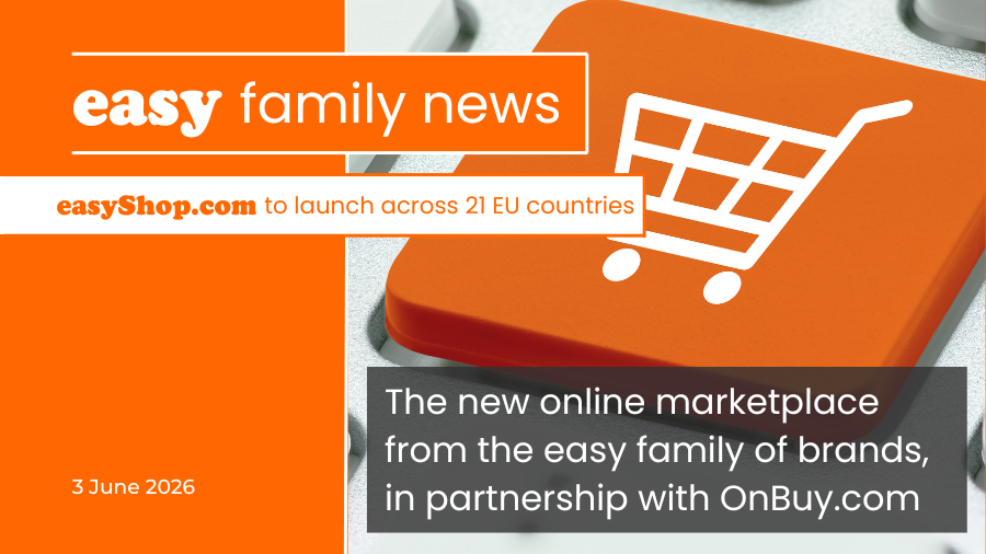 theeasyGroup's tweet photo. We're entering online retail with the launch of https://t.co/gAr7O4US5w, a new marketplace launching across 21 European countries later this year in partnership with https://t.co/29xdkMQHNP

Find out more: https://t.co/HZUmo5tYY4

#easyShop #easyFamilyNews https://t.co/IkVAHwVUBz