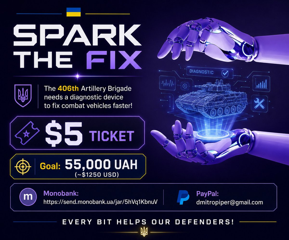 Heiko_G's tweet photo. @DoggoCat95 🇺🇦 577$ left!

Patch raffle is open 💝 5$/🎟️

Help the 406th Artillery Brigade get a car diagnostic device for vehicle repairs and maintenance. Small ticket, useful tool, real help. 👨‍🔧🚙

PayPal: dmitropiper@gmail.com https://t.co/ECYgLFCMpS https://t.co/5mbOsSBWSc