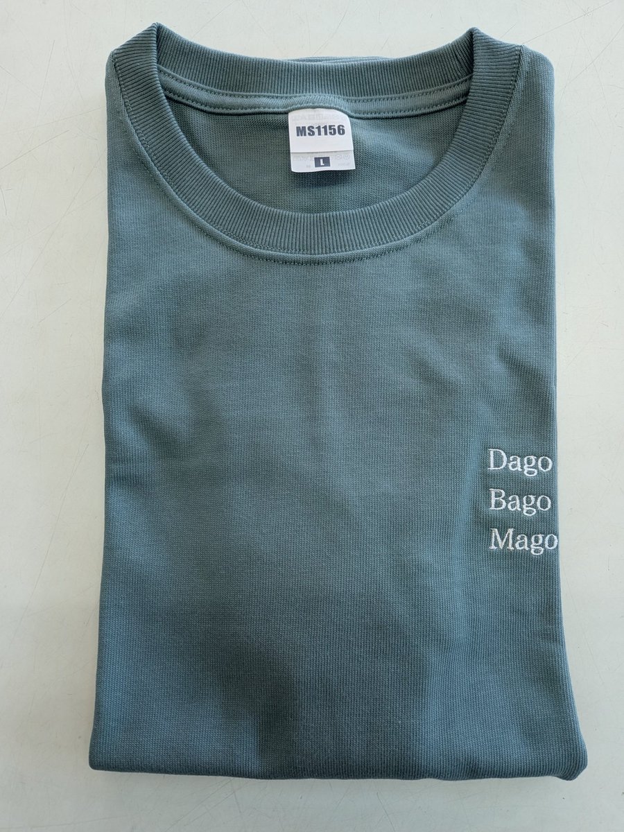 marius8's tweet photo. boeちゃんの「#atelierboe」から
「Dago Bago Mago(ライトグリーン)」Tシャツが
届きました✨

想像以上に好みのカラーだった✨ https://t.co/Hs7dCdpj3H