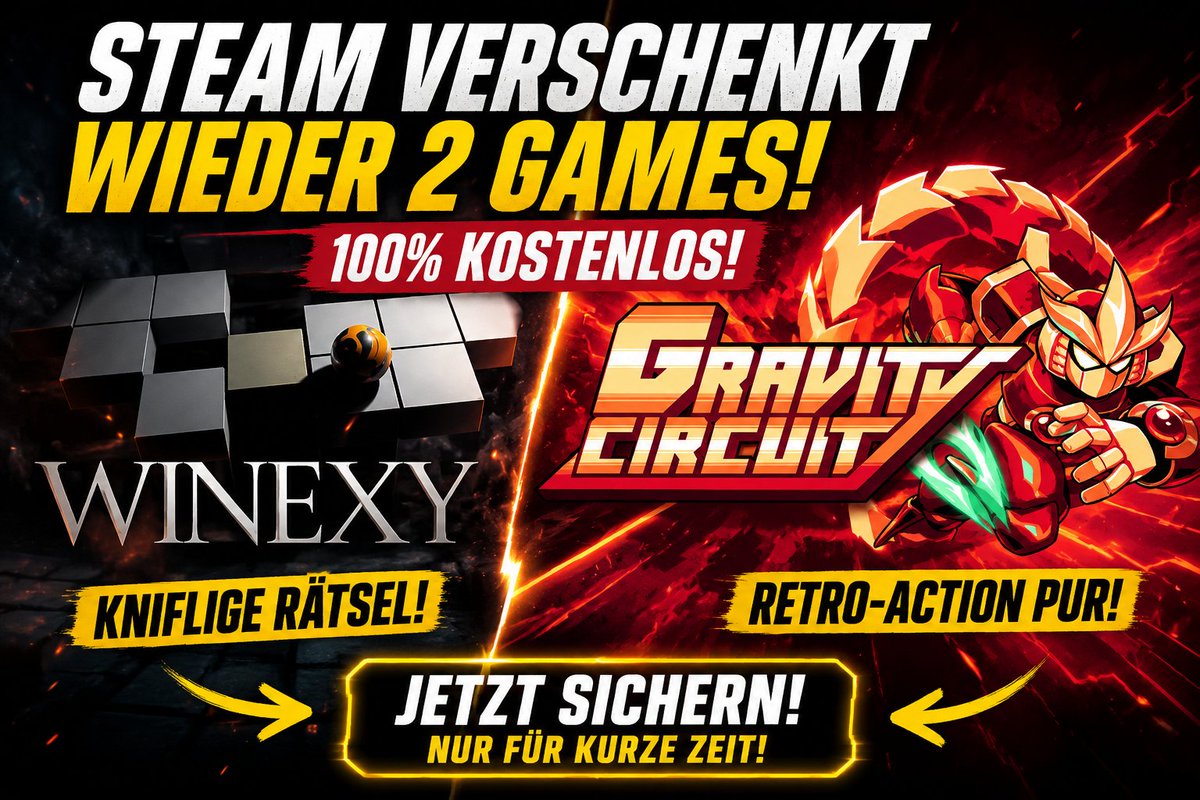 simfm1's tweet photo. 😱 2 Steam-Games kostenlos! Einer der Titel begeistert gerade tausende Spieler. Schnell sichern, solange das Angebot läuft! 🎁🎮

https://t.co/MSA3L993Qk

#Steam #GratisSpiele #Gaming #PCGaming #FreeGames https://t.co/UqgzD4pPhm