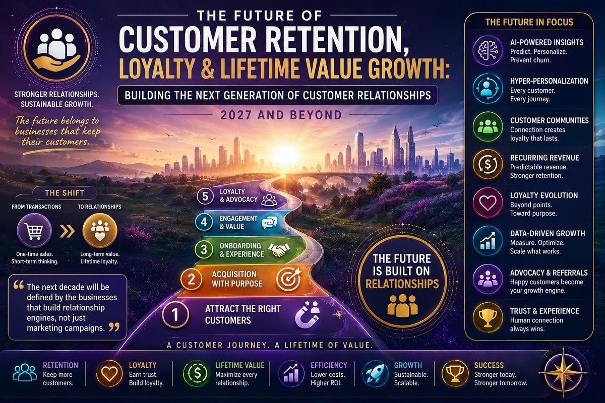 calibermp's tweet photo. The future of business growth isn't just acquiring customers.

It's keeping them.

Future-focused businesses are investing in:

✔ retention
✔ loyalty
✔ recurring revenue
✔ AI personalization
✔ customer advocacy
✔ lifetime value growth

The future belongs to companies that build stronger customer relationships.

Read Article:  https://t.co/AGZmOOD2Ix  

Full Guide:  https://t.co/ZgZCu4I1HC

#CustomerRetention #CustomerLoyalty #BusinessGrowth #CaliberMarketingPartners