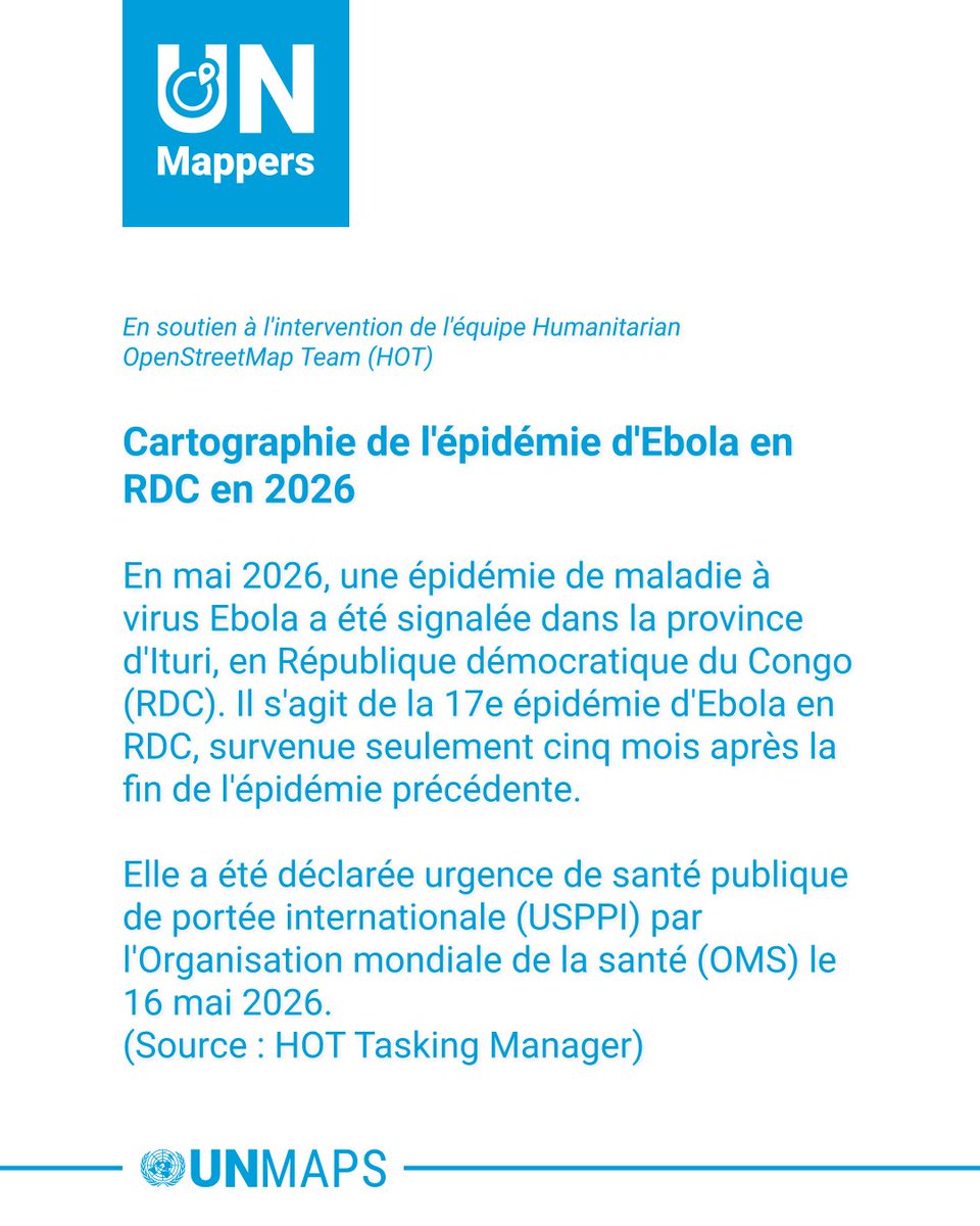 UN_Mappers's tweet photo. Nous participons à la mise en place d'une intervention visant à cartographier les bâtiments en RDC.

📍 Carte : https://t.co/QEoxe9Z6Dr

Plus d'informations : https://t.co/SFK0VbOhDV.

#UNMaps #UNMappers #OpenStreetMap #cartographie_des_catastrophes #bénévolat #opendata https://t.co/SRfixne5V9