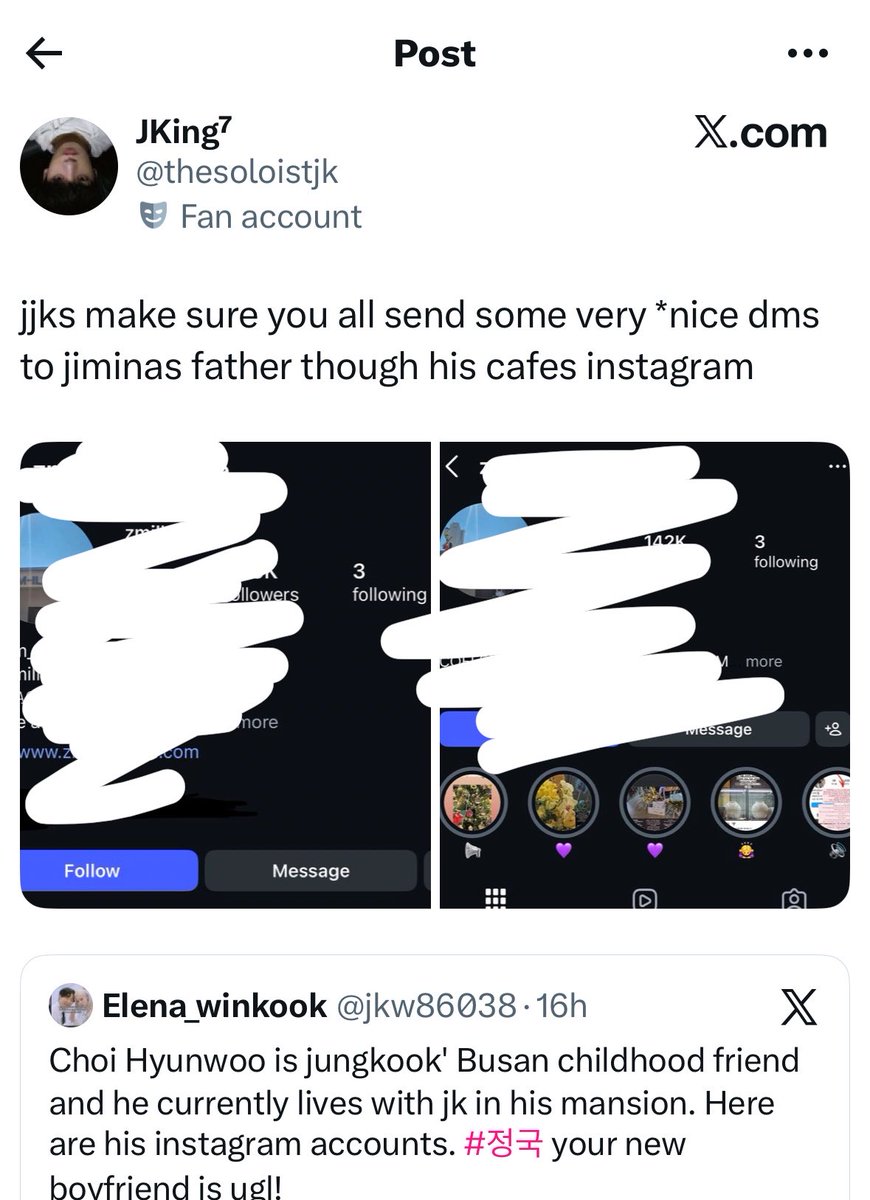 protectjimin13's tweet photo. this is genuine mental illness. one of their own chart accounts gets exposed for having an account shipping him with an aespa member and to cover it up, they are planning to harass 🐥 dad when he has NOTHING to do with this. https://t.co/JfTx7G6HZm