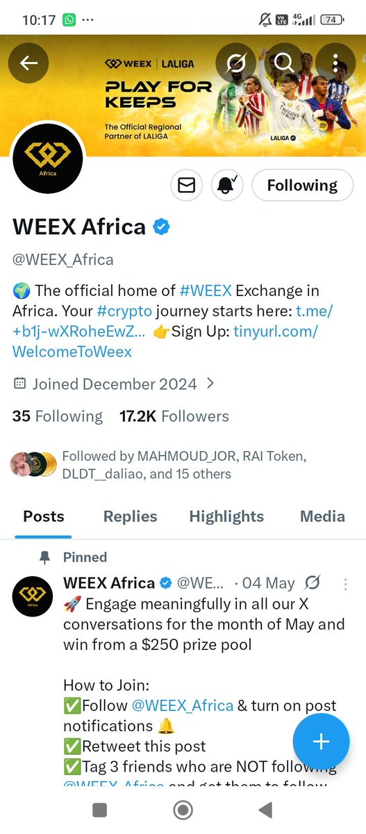 BlessingIb7967's tweet photo. @WEEX_Africa @ritamccurdy7
@KaiZettl35076
@rio100masehi

All Done ✅ https://t.co/Aki7nd1Jaf