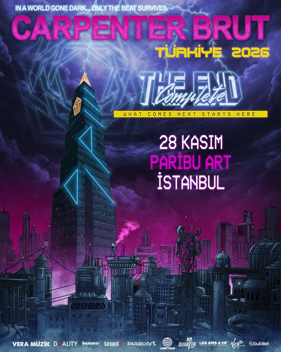 DualityProdTR's tweet photo. Synthwave akımının karanlık dehası @carpenter_brut, 28 Kasım 2026’da ilk kez Paribu Art sahnesinde! Biletler 5 Haziran Cuma 12:00'de @bubilet'te satışta. https://t.co/h6zPO7bOSJ
