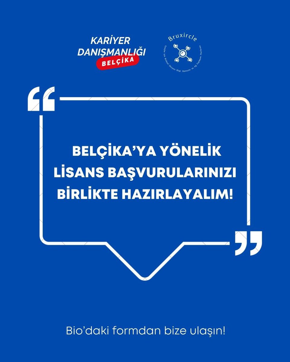 bruxircle's tweet photo. Eğitiminize Belçika’da devam etmeyi mi değerlendiriyorsunuz? 🇧🇪🇪🇺

Lisans programlarına başvurularınızı Kariyer Danışmanlığı Belçika’nın deneyimli ekibiyle beraber hazırlamaya ne dersiniz? 👩🏻‍💻🧑🏽‍💻

Formu doldurun ve ücretsiz ön görüşme fırsatından yararlanın👉https://t.co/XKYgRZ1A3b https://t.co/9nSFoZfCfa