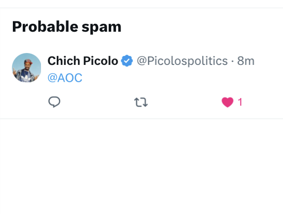 NotPerrysBoobs's tweet photo. @Picolospolitics @AOC hmm it had you in spam on here but then i realized i wasnt following you now it took you out i think https://t.co/sENYFtnVqB