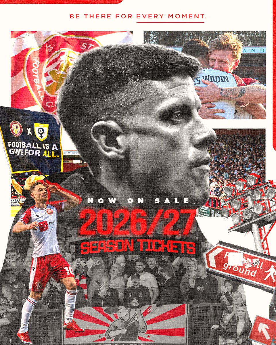 StevenageFC's tweet photo. Be there for every moment. ❤️

2026/27 Season Tickets on sale now! 🎟️

🔗 https://t.co/bxylImHNME https://t.co/S65I76McsN