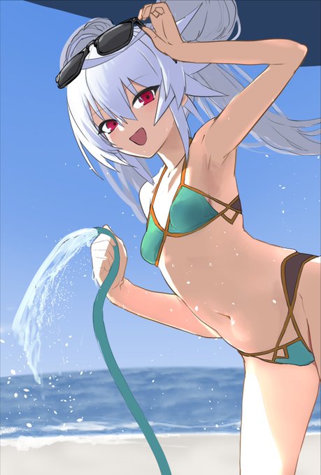暑い日は水着ヘテペトでクールダウンしたい 