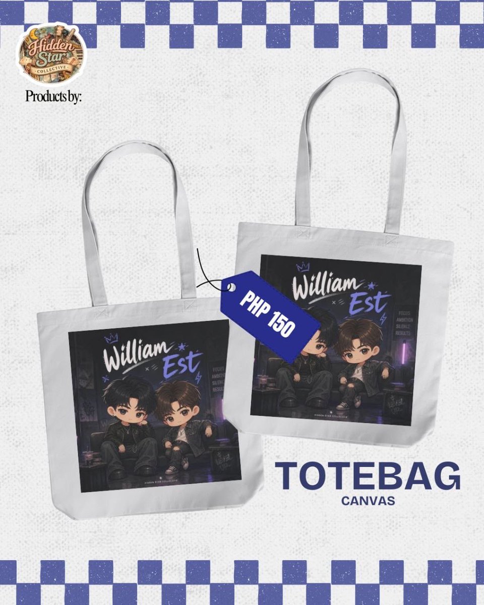 HiddenStarC's tweet photo. 🛍️✨ CARRY YOUR FAVORITES EVERYWHERE! ✨🛍️

From cute chibi designs to fandom-inspired artwork, our Canvas Tote Bags are ready to accompany you on every adventure! 💖 Whether you’re heading to school, work, events, or your next fangirl gathering, these totes are the perfect mix of style and function. 🌟

🛍️ Available at the Hidden Star Collective Booth
📍 BL Fest PH
📅 June 28, 2026
💰 PHP 150 only

Featuring:
💙 JuniorMark Chibi
💙 TleFirstone Chibi
💙 WilliamEst Inspired
💙 Thee Thirati Chibi
💙 Wave Thanaphat Chibi

Lightweight, reusable, and made for every fan who wants to carry a little bit of their favorites wherever they go. 🥹✨

⚠️ Limited stocks available at the event!

#HiddenStarCollective
