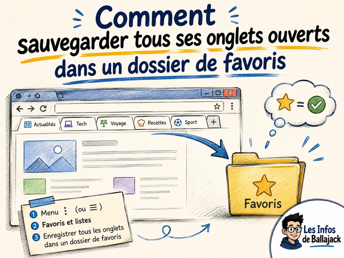 Ballajack's tweet photo. Comment sauvegarder tous ses onglets ouverts dans un dossier de favoris (Chrome, Edge, Firefox…) ?
https://t.co/W7lUI6J6le https://t.co/DcZbat01lh
