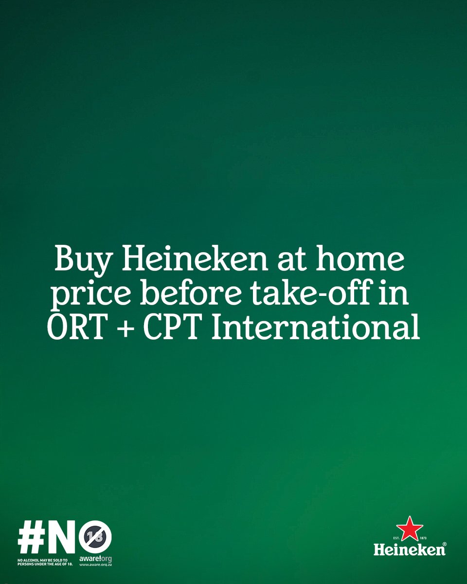 Heineken_SA's tweet photo. A new player has officially entered the tournament 👀✈️ 
Rumour has it… they don’t believe in exchange-rate stress.
#BarDeChange #HeinekenSA 
21+ only. Ts &amp; Cs apply. https://t.co/2PzrdKxGUq