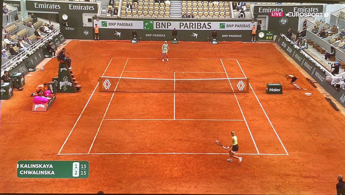 semichal's tweet photo. Ruska jak to ruska, fizol bez grama finezji. Nasza lepsza, mądrzejsza, ułożona (jak to nasza) 

 #RolandGarros https://t.co/TYHwbdwfCo