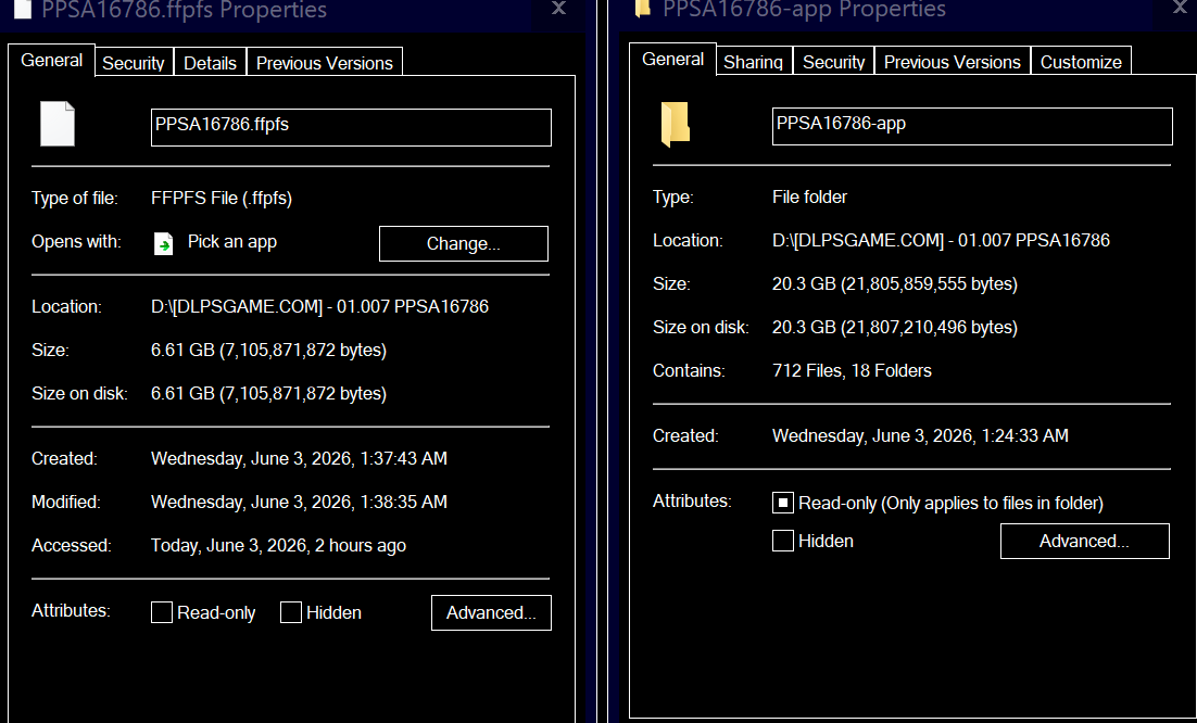 ps4idea89's tweet photo. game folder to ffpfs format from 20 GB to 6 GB and game work fine https://t.co/YMLP1LkLWd