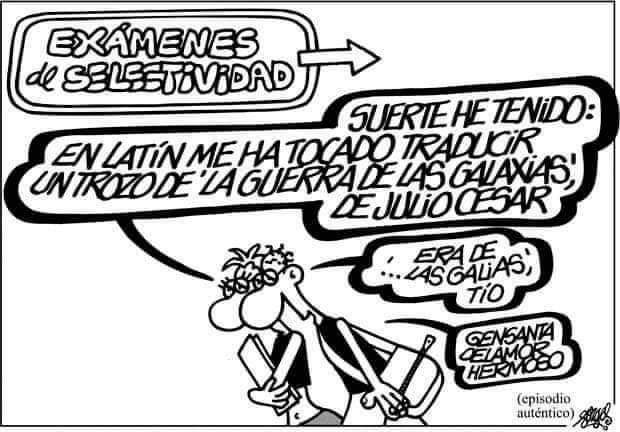 emilio_delrio's tweet photo. ¡Suerte en la PAU!

Si cae Julio César, es "La guerra de las Galias", no "La guerra de las Galaxias" 😄 

Lo mejor de la viñeta de Forges es que la anécdota pasó de verdad https://t.co/4zA36Z7jyo