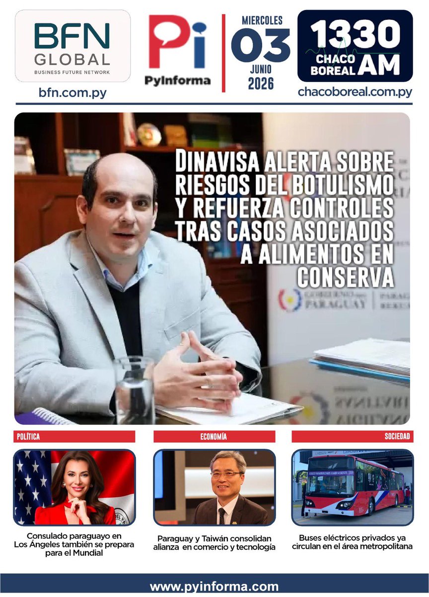 pyinforma_'s tweet photo. #Tapa
03.06.2026
@DINAVISApy @CarinaDaher @TW_Paraguay @Cetrapam https://t.co/vjPKbx0w1r