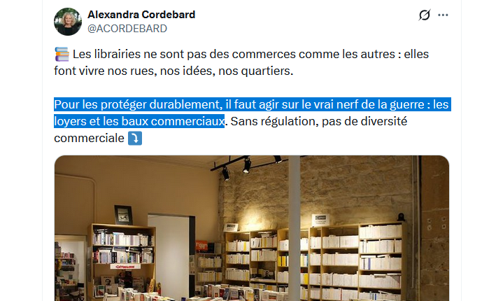 JCQDSE's tweet photo. La plupart des librairies parisiennes connaissant des difficultés à cause du montant de leur loyer ont pour propriétaire... la Ville de Paris.

C'est donc à @pariscommerces d'agir. Vous devriez alerter sa présidente. Vous la connaissez bien, puisque c'est vous-même. https://t.co/yyMknZmhtL