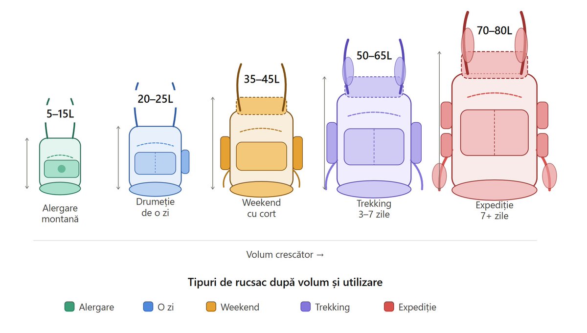 OutdoorRO's tweet photo. Cati litri iti trebuie la rucsac?
O zi -> 20-25L Weekend -> 35-45L 3-7 zile -> 50-65L
Dar volumul e secundar. Sistemul de spate nepotrivit iti distruge umerii indiferent de litri.
Ghid complet: https://t.co/V3Z0GsS8qz
#drumetie #outdoor https://t.co/CX9nu8Ev6G